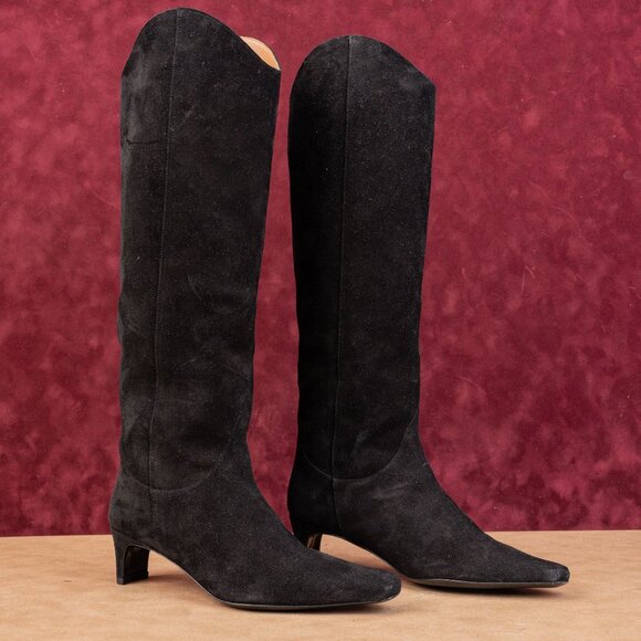 STAUD Shoes - Staud Women Wally Tall Black Suede Leather Dressy Knee Boots size 6 EUR36
